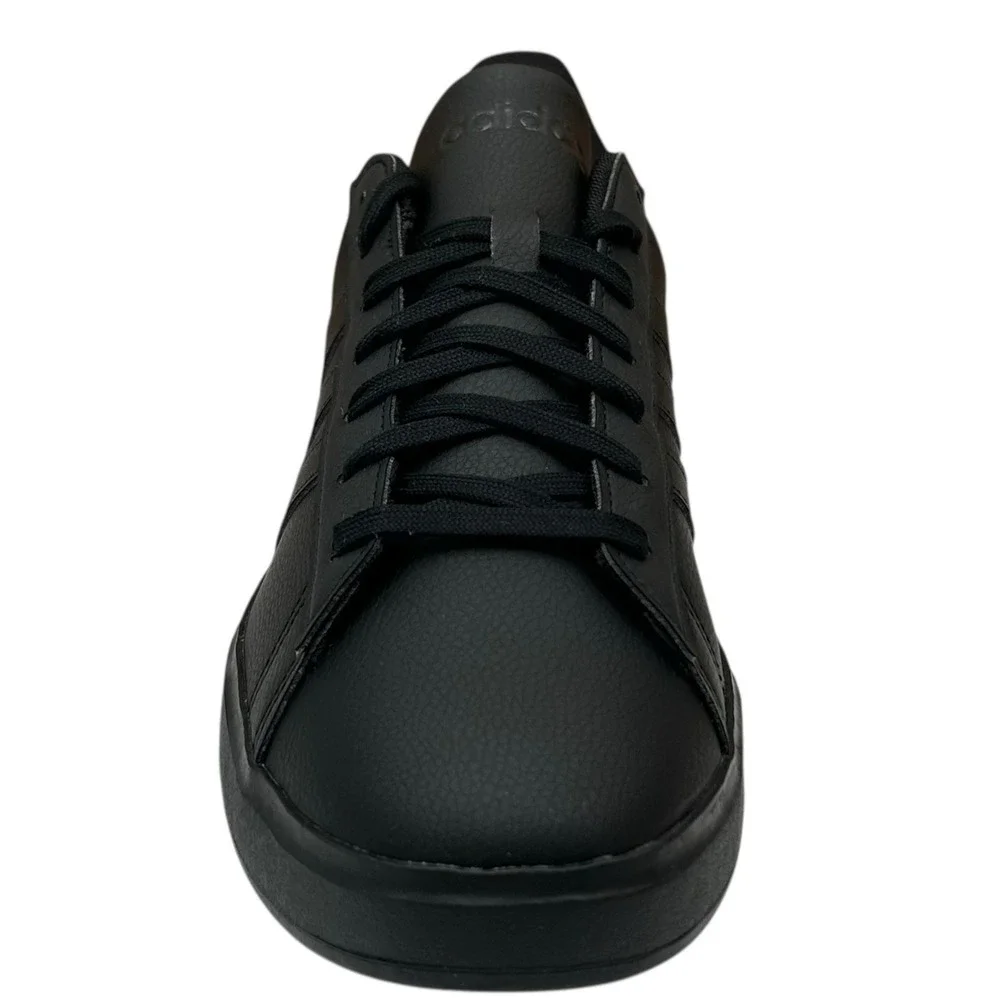 Adidas Men's Grand Court 2.0 Low Top Casual‎ Sneakers Size 8.5 Solid Black Shoes